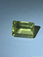 Front view of emerald-cut lemon citrine