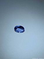 Top view of oval Tanzanite showing overall shape and colour