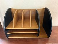 Front view showing file slots and shelves