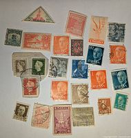 Full assortment of all stamps laid out