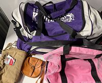 Group of four bags on surface shows overall lot contents