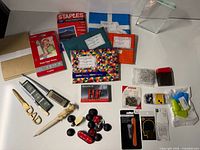 Overall layout of all items in lot on tabletop