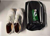 overview shoes, bag, golf ball box