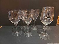 All six wine glasses showing variety
