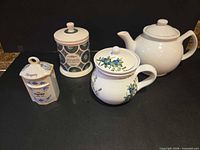 Group shot of all four porcelain items