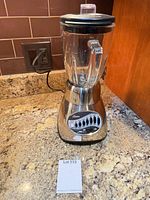 Full view of assembled blender with jar and lid