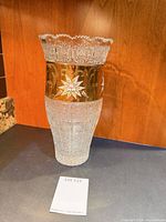 Full view of crystal vase showing overall form and height