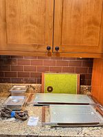 Overview: three warming trays, two hotel pans, power cords