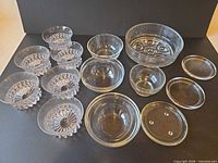 Group shot of all glass pieces displayed