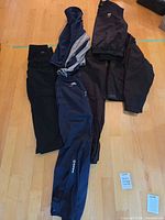 Group image of all five clothing items laid out