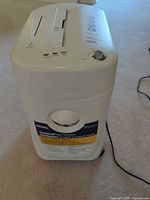 Front view of Royal shredder showing top slot and controls