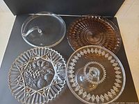 Group shot showing all four glass and crystal serveware pieces