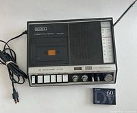 Sony CF-300 cassette recorder with Canon DV60 tape displayed