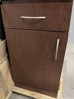 front view showing drawer and door