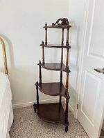 full view of corner shelf against wall