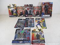 Group shot of all sealed G.I. Joe figures showing packaging fronts