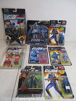 Group view of eight sealed G.I. Joe packages