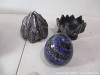 glass egg, resin shell cover, resin cradle