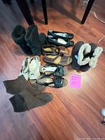 All seven pairs laid out on floor