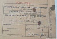 Title block of blueprint showing project information and stains