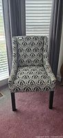 Front view of accent chair