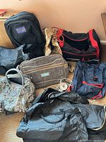 All six assorted bags grouped together