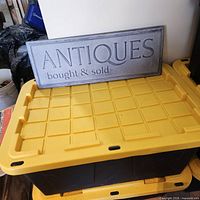 Front view showing full text and finish of metal sign