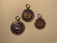 Front view showing all three sterling enamel medals