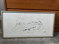 Full view of framed ink drawing