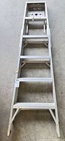 Ladder folded flat showing full length and all steps