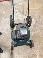 Top view of Craftsman mower showing 6.0 hp engine cover and deck