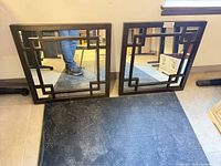 Both square mirrors side by side showing design and size