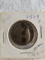 obverse of 1919 Canadian cent in cardboard flip