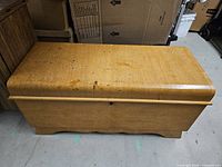 Closed Lane cedar chest exterior showing finish wear