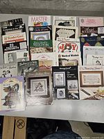 Full spread of all pattern booklets on table