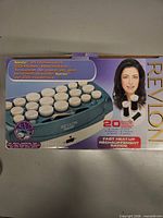 Front of retail box showing Revlon Ionic Professional 20-Roller Hairsetter and roller count