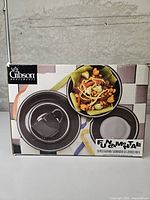 Box displaying Gibson Everyday Fundamentals 20-piece durable stoneware set