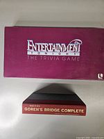 Closed board game box and book spine for identification