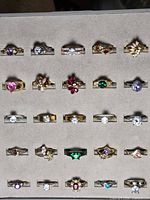 All 25 rings in display tray
