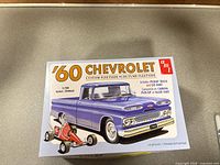 Front of sealed AMT 1960 Chevrolet Fleetside model kit box