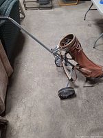 Cart unfolded with bag attached viewed side