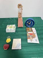 All items overview on green surface