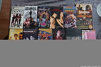 Top row of six VHS tapes showing titles and cover art