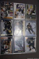 Nine Jaromir Jagr cards in first binder page, front view
