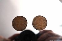 Both coins obverse side showing dates 1916 and 1918