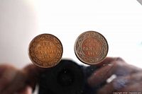 Obverse sides of both 1918 and 1919 Canada large cents