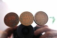 Fronts of 1907, 1910, 1912 Canada large cents