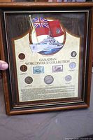 Full view of framed Canadian World War II Collection display