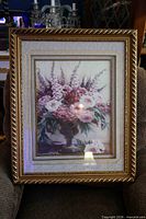 Full view of framed floral print