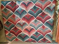 Front view of larger fabric piece showing pattern and colours